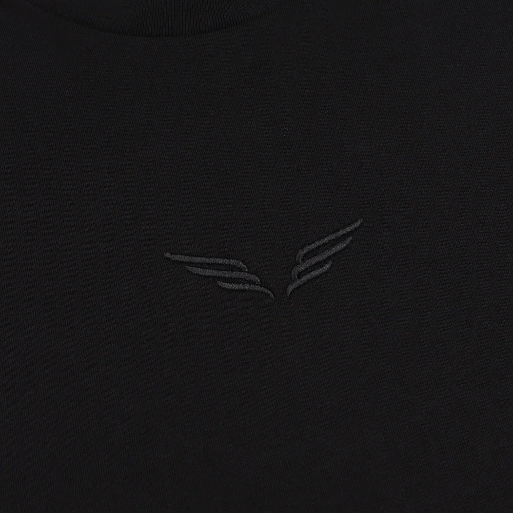Black Embroidered Wings T-Shirt - Image 3