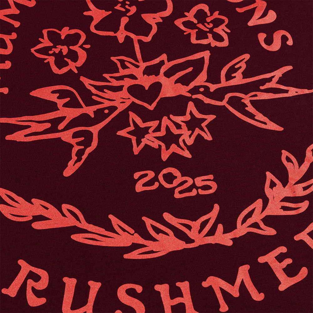 Maroon Stamp Print T-Shirt - Image 3